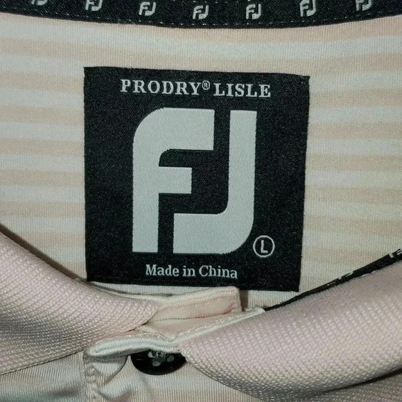 Foot Joy Athletic Fit Orange White Stripe Performance Golf Apparel Size L - Picture 2 of 8